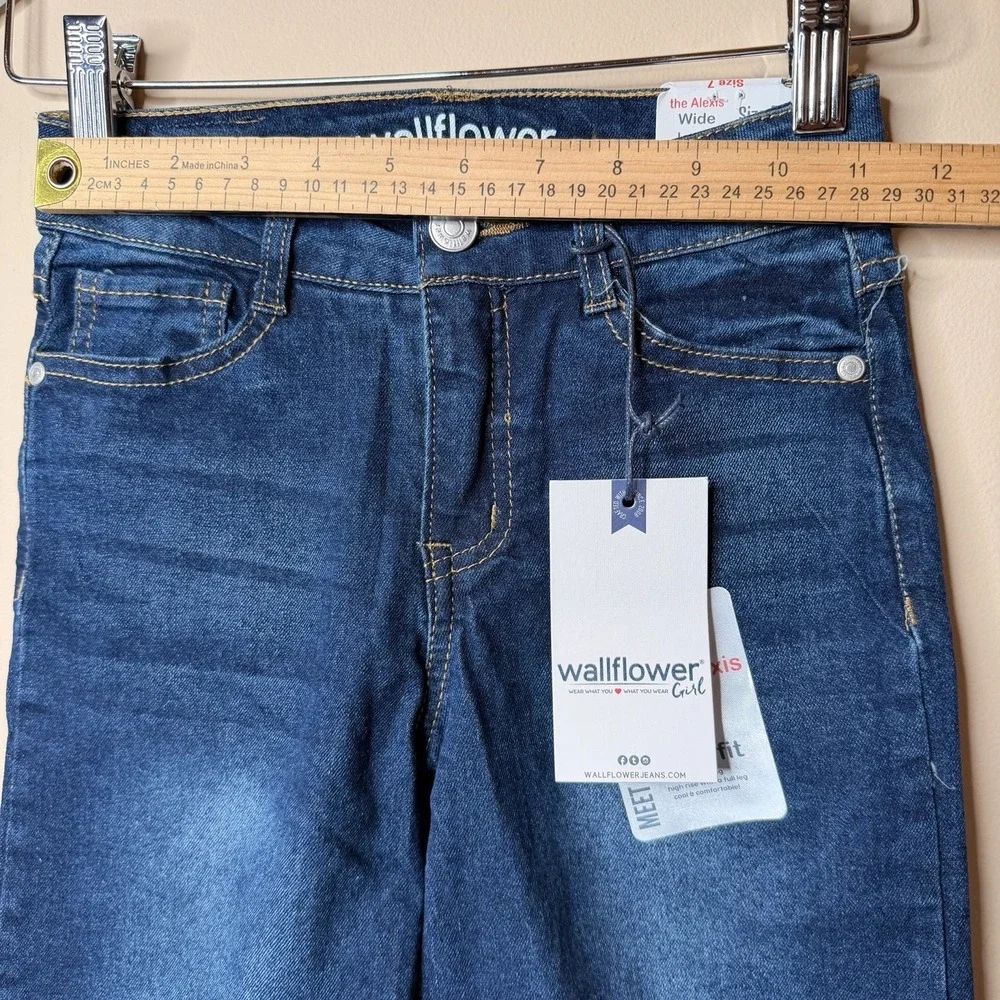 Wallflower the Alexis Girl‎ Wide Leg Fit Denim Blue Jeans High Rise Size 7 NWT